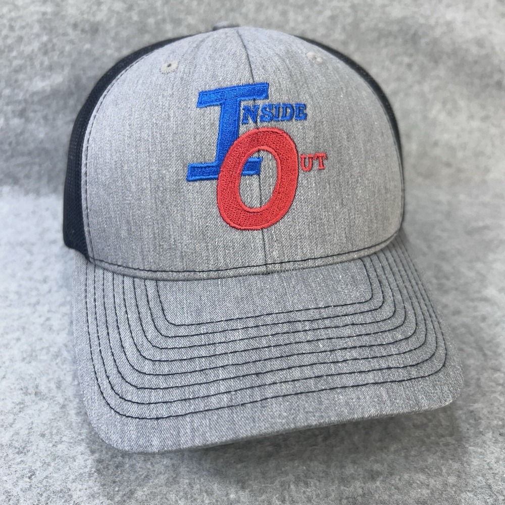 Inside Out Richardson Snapback Trucker Cap Gray Black Mesh Logo Hat Adjustable